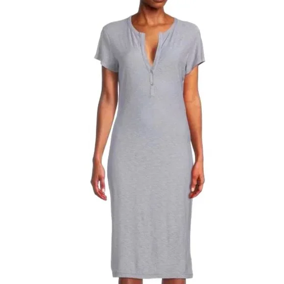 james perse short sleeve shirt dress James Perse Ruched T-Shirt Dress